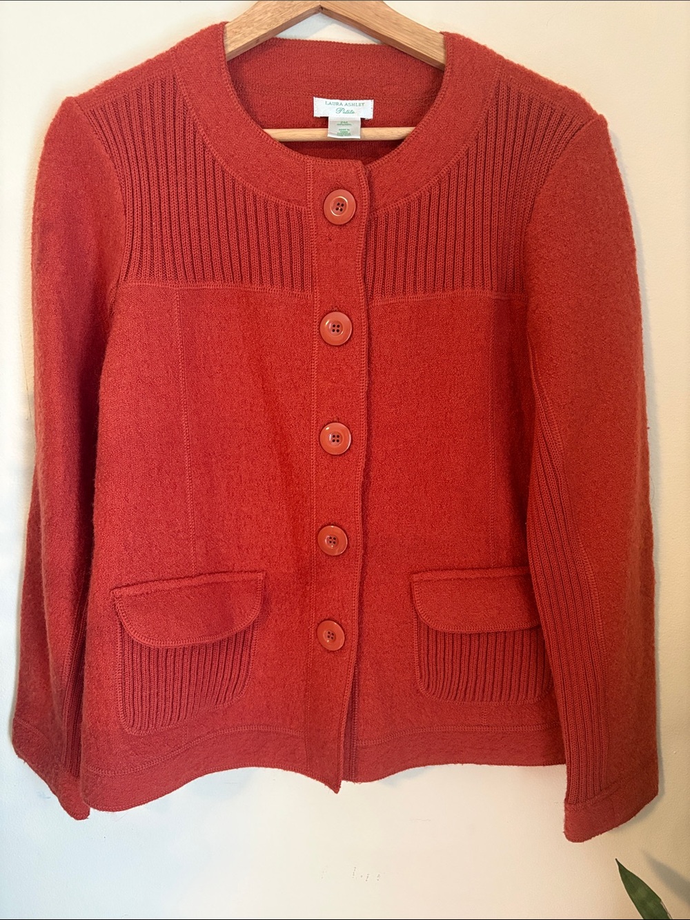 Laura Ashley Burnt Orange Button-Front Cardigan